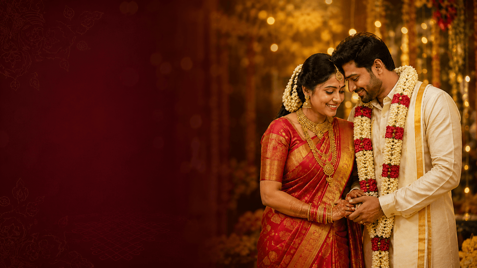 Tamil matrimony bride and groom wedding celebration